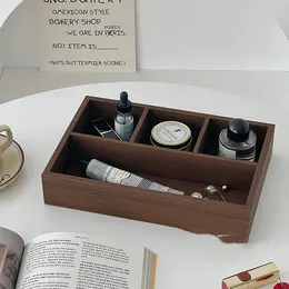 Retro Wood Desktop Grid Storage Box