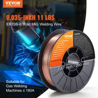 Product image of VEVOR Solid MIG Welding Wire ER70S-6 0.035inch 11LBS Mild Steel MIG Welding Wire