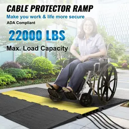 VEVOR 5Channel Cable Protector Ramp 22000lbs Load ADA Compliant Wire Cable Cover