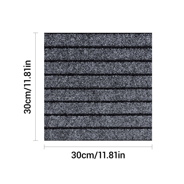 Seven Stripe Self-adhesive Carpet Floor Mat, Gray One Piece