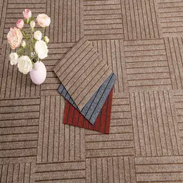 Seven Stripe Self-adhesive Carpet Floor Mat, Brown One Piece