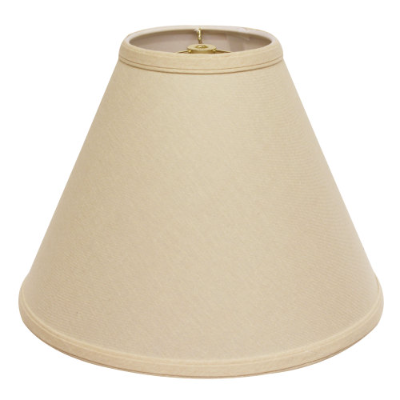 Deep Cone Hardback Lampshade With Washer Fitter, Beige Color Fabric Lampshade For Table Lamps, Natural Linen, 6Top X 19 Bottom X 13 Height
