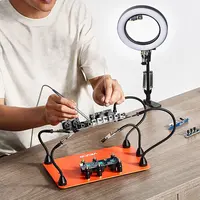 Product image of Magnetic Soldering Station with 3X LED Magnifying Lamp and 5 Arms