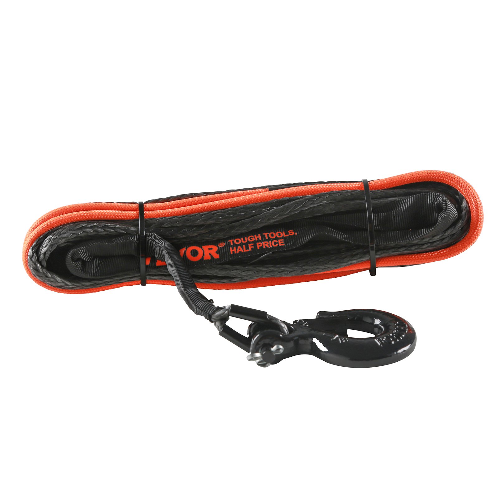 Synthetic Winch Line Cable Rope With Protective Sleeve  Stopper  Forged Winch Hook  Pull Strap, Fit For ATV, UTV, Small Vehicle, Pickup