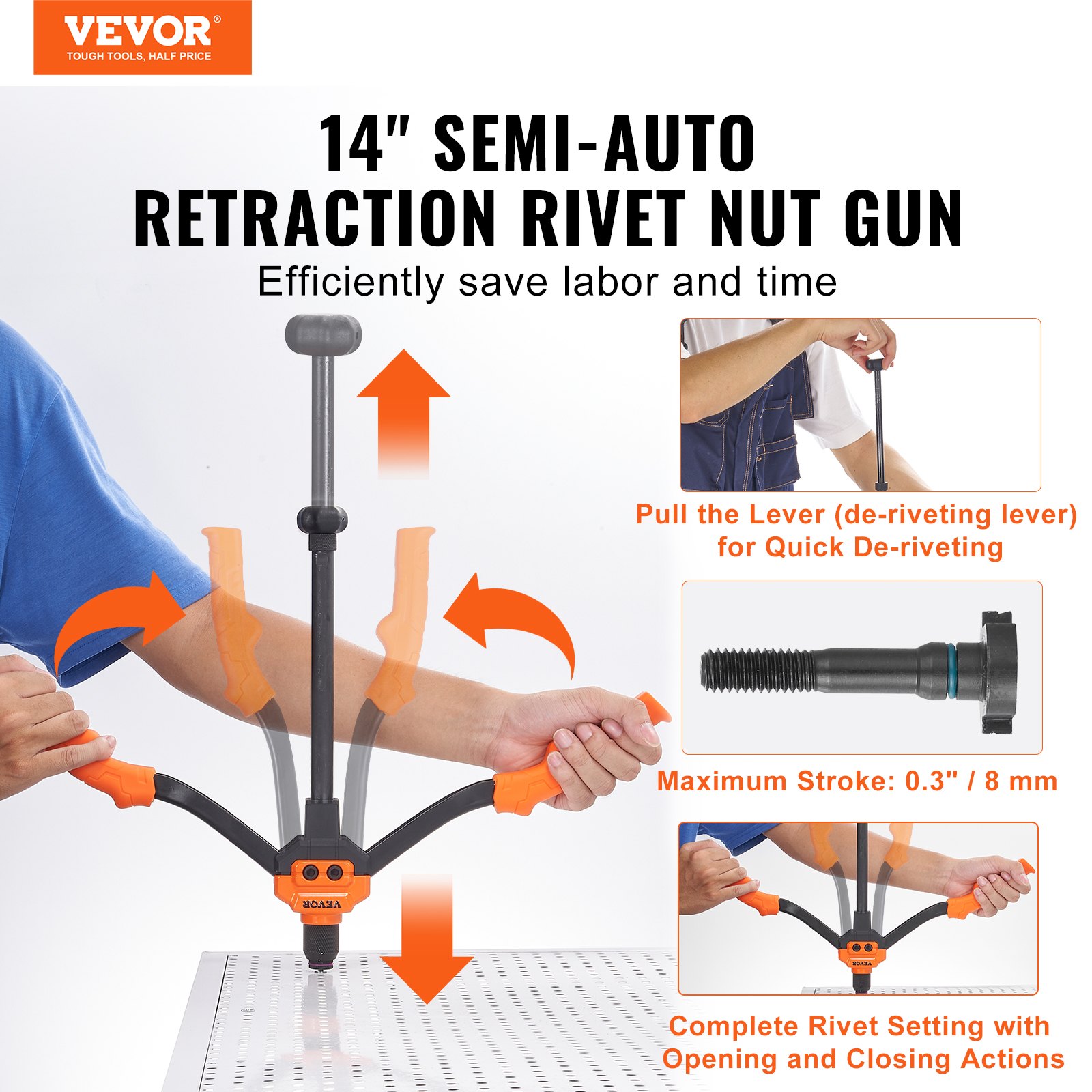 Rivet Nut Tool, Rivnut Tool Kit With 7 PCS Metric And SAE Mandrels, 70 PCS Assorted Rivet Nuts,