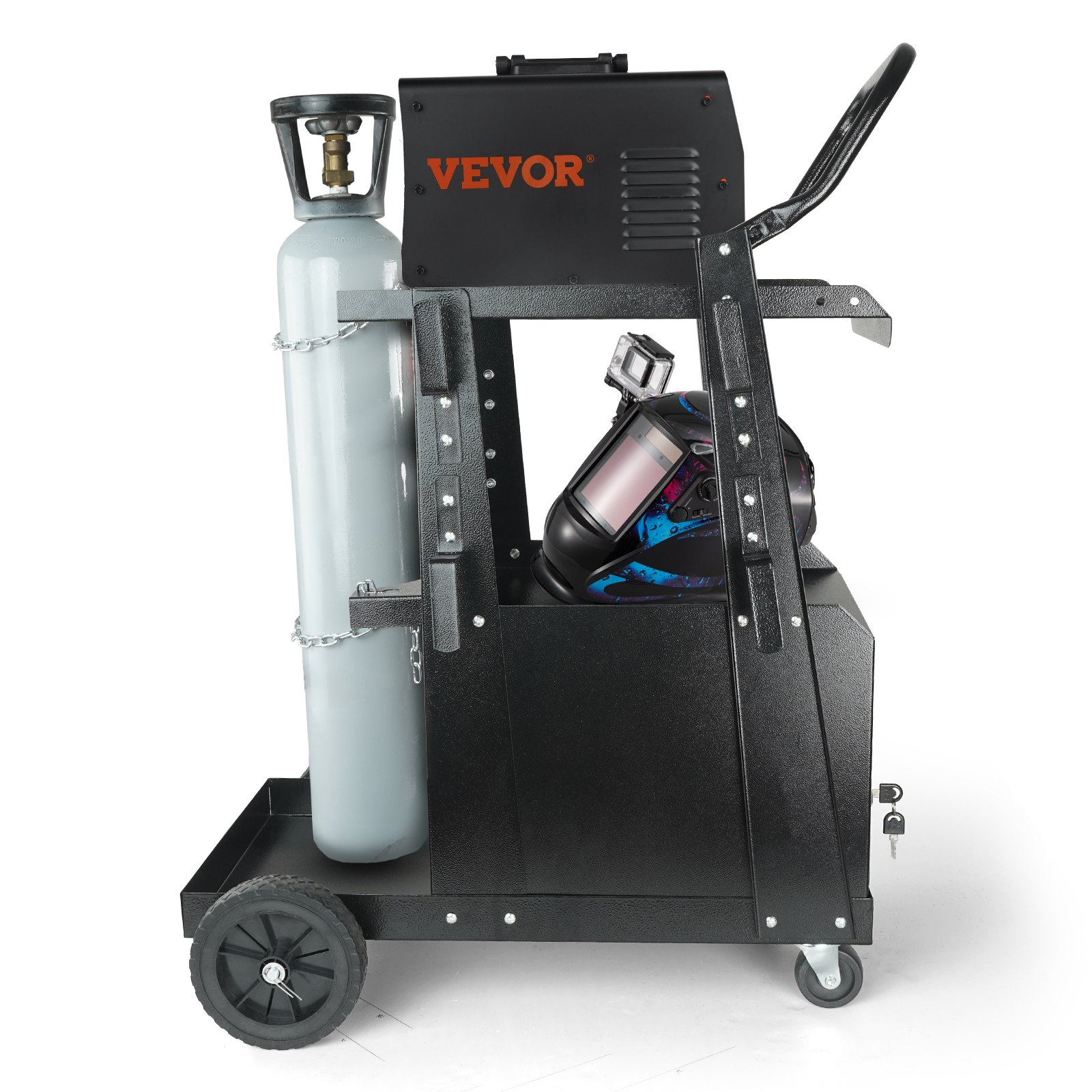 Main product image of 2-Tier Welding Cart, Lockable Cabinet, 265 lbs Capacity, Swivel Wheels