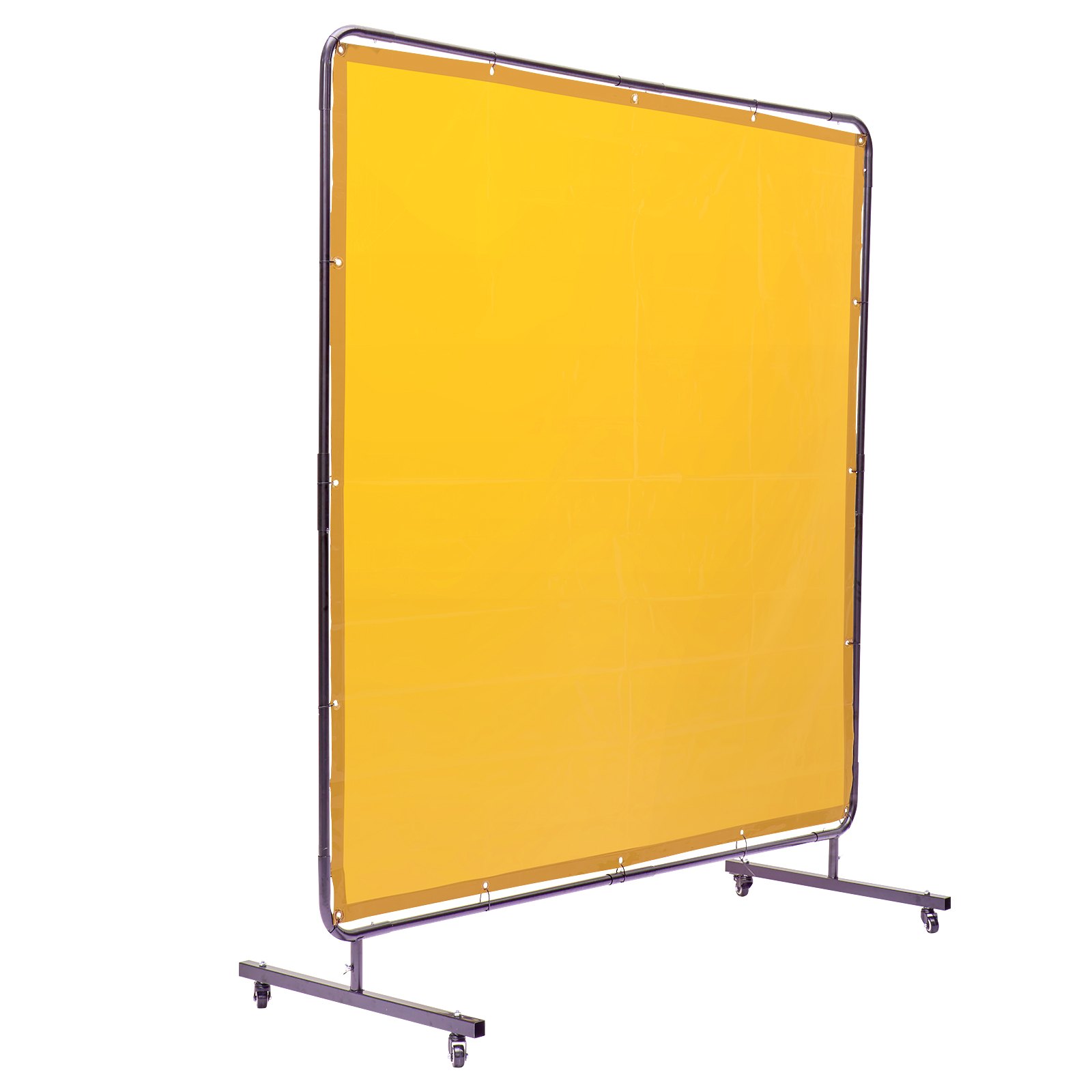 Main product image of Welding Screen with Frame, 6 x 6 ft, Flame-Resistant Vinyl, 4 Swivel Wheels