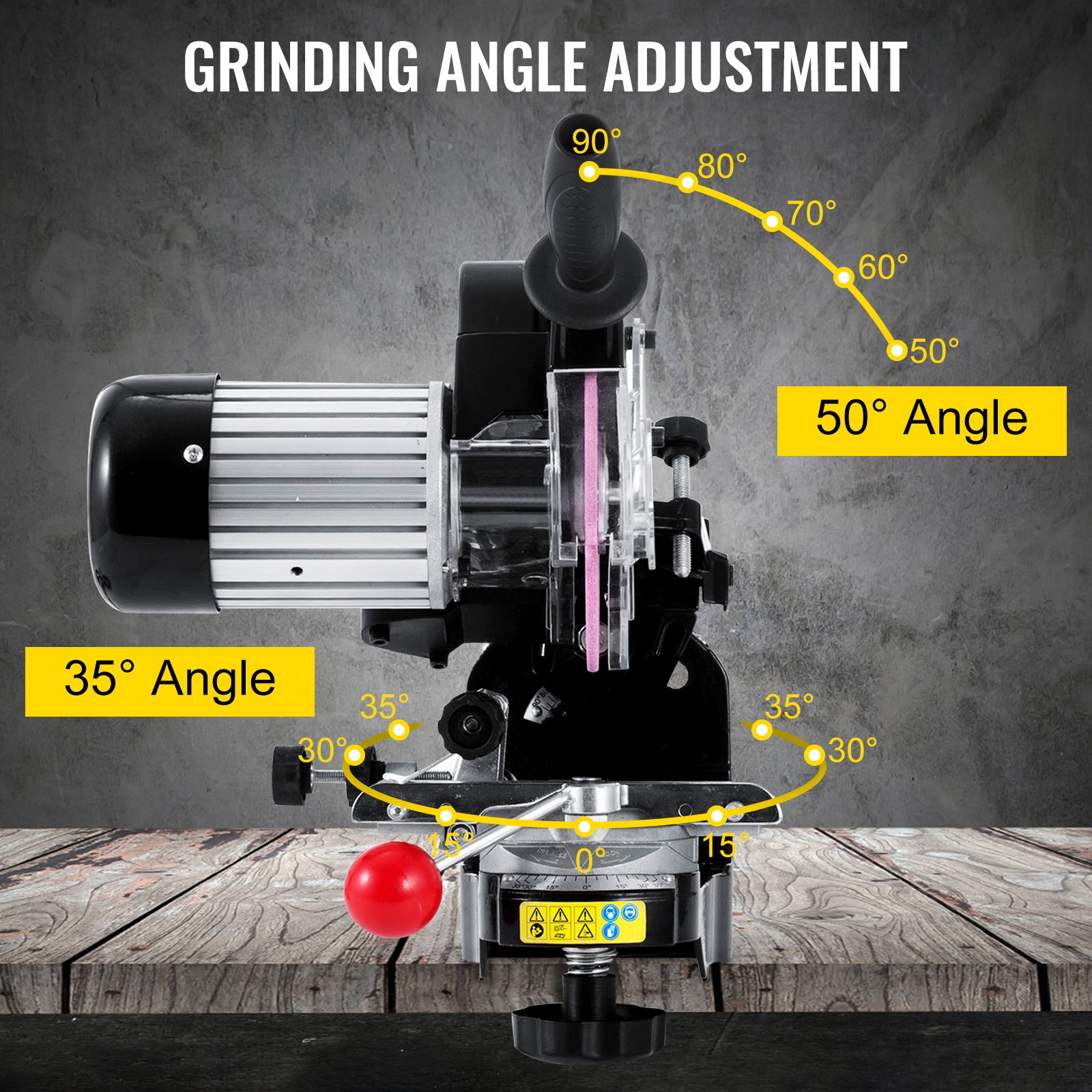 Electric Chainsaw Sharpener, 230W Professional Multi-Angle Adjustable Chain Grinder 3000RPM, Electric Chainsaw Blade Sharpener
