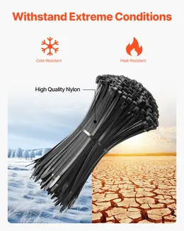Cable Zip Ties 8-inch Cable Wire Ties & 45LBS High Tensile Strength