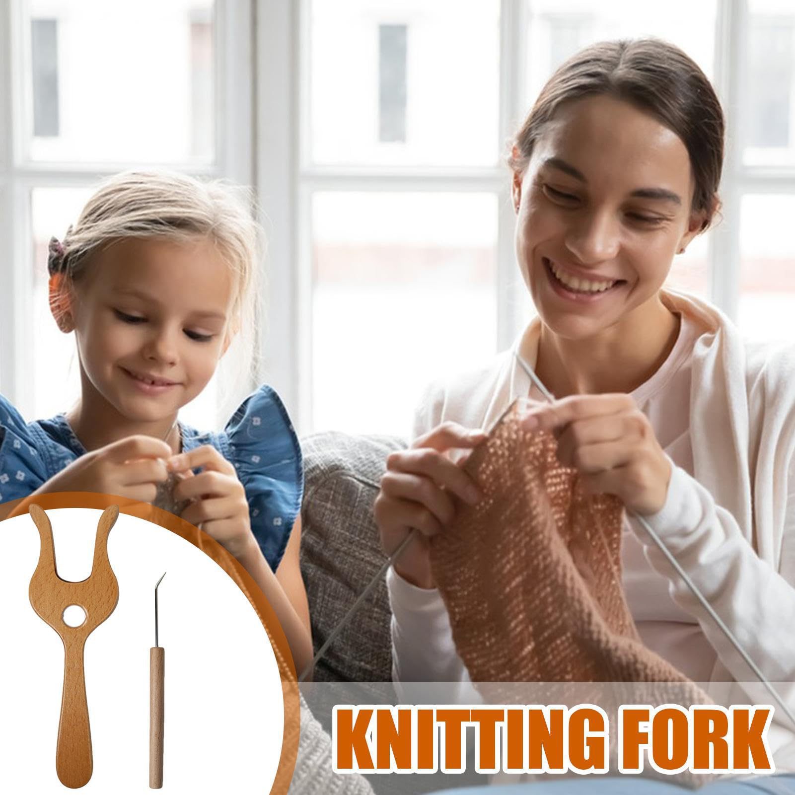 Wooden Fork Type Knit Device Children's Handmade