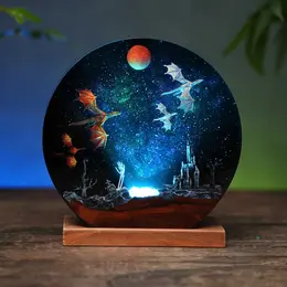 Resin Lamp Ice Dragon And Fire Dragon Personalized Epoxy