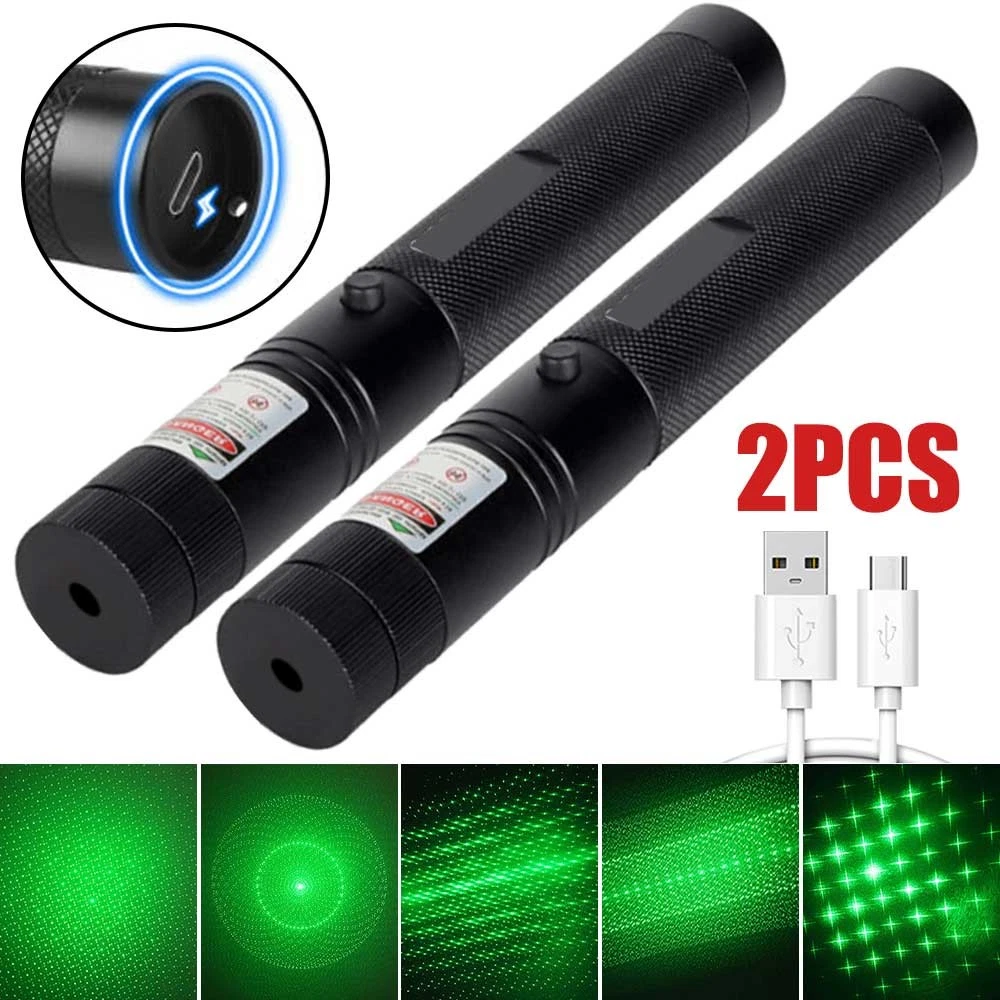USB Rechargeable Green Laser Pointer Pen Light 990Miles 532NM Astronomy Visible Beam Light 1mw Flashlight Torch