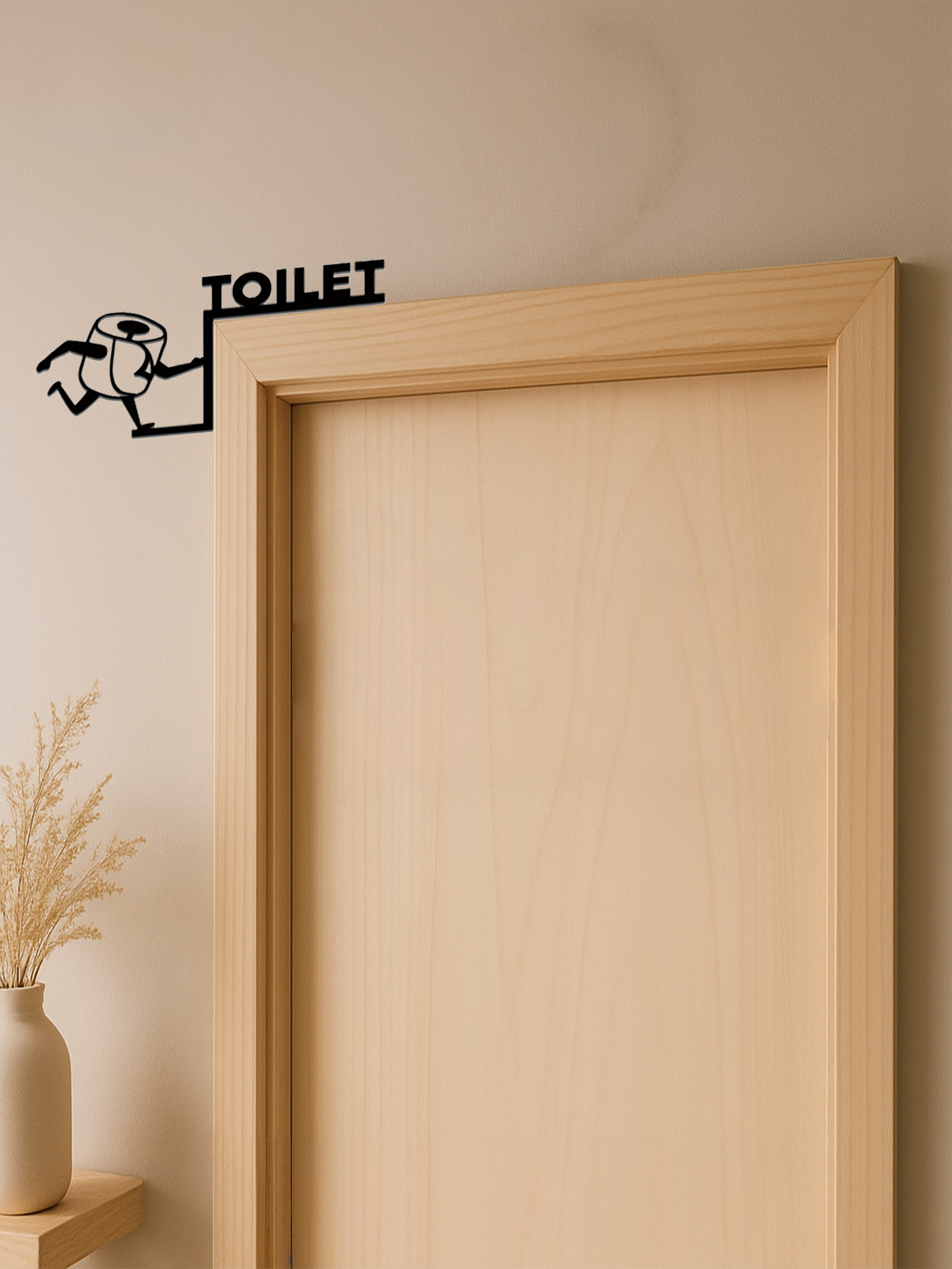 Funny Toilet Paper Wall Art Humorous Metal Sign Over -Bathroom Over-Door Hanging