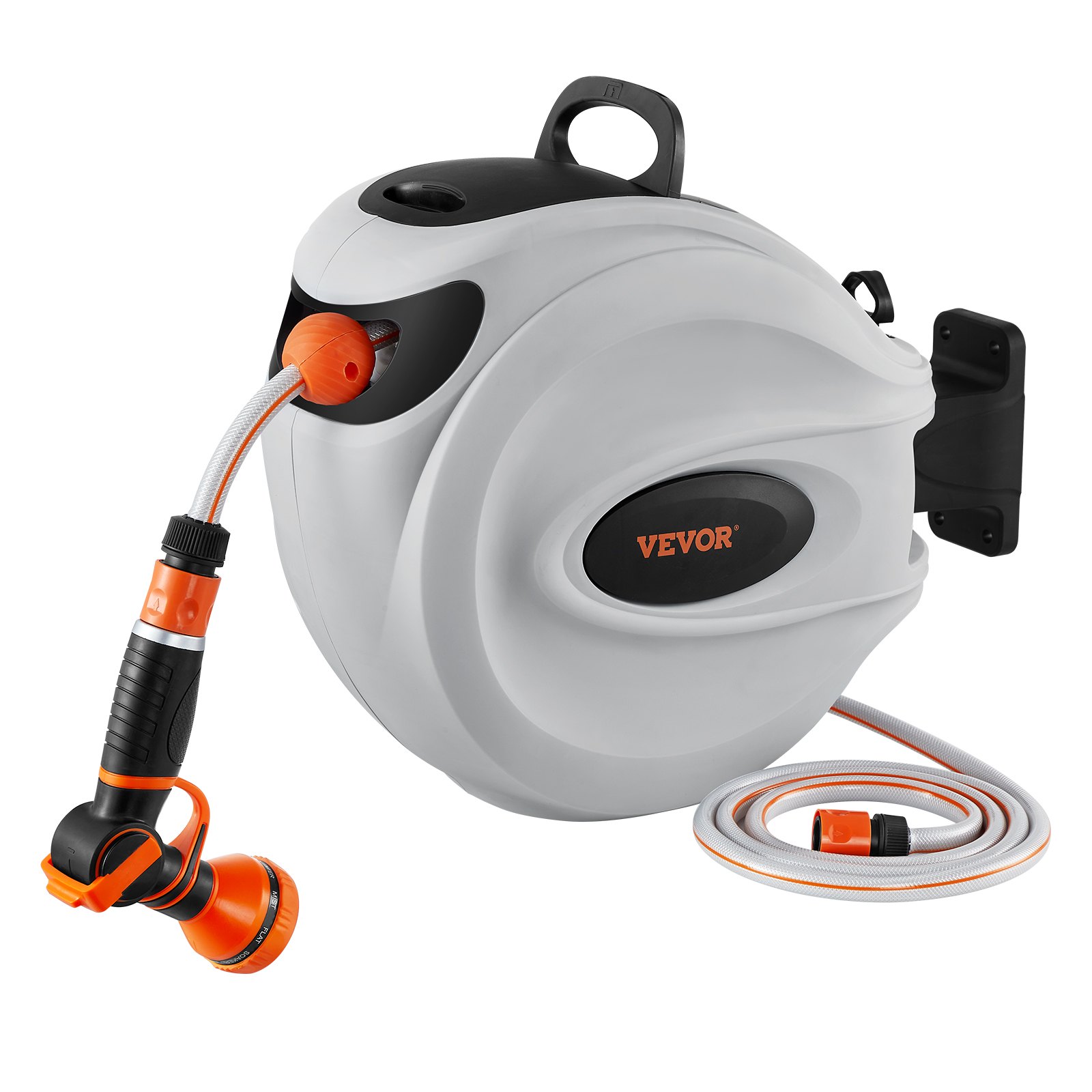 Retractable Hose Reel Water Hose Reel 25m X 1.3cm 180  Swivel Wall-Mounted