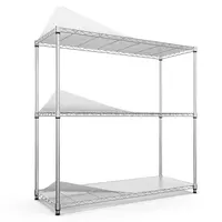 Product image of 3 Tier Wire Shelving Unit, 1050 LBS, NSF, Height Adjustable, Chrome