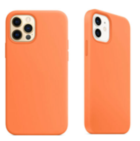 For Silicone Case   12 11 Pro X XR XS MAX 8 7 6 Liquid Rubber Cover--kumquat