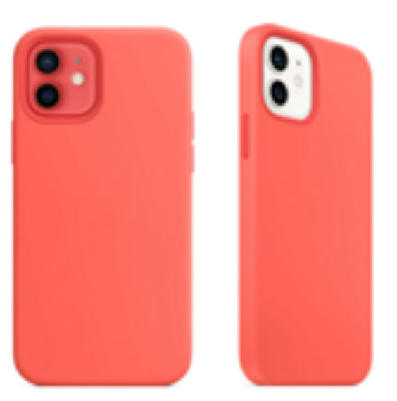 For Silicone Case   12 11 Pro X XR XS MAX 8 7 6 Liquid Rubber Cover--pink Orange