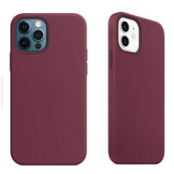 For Silicone Case   12 11 Pro X XR XS MAX 8 7 6 Liquid Rubber Cover--plum