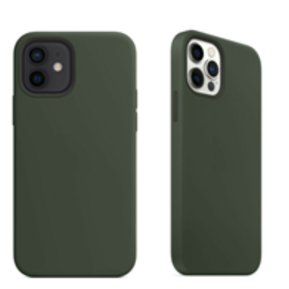 For Silicone Case   12 11 Pro X XR XS MAX 8 7 6 Liquid Rubber Cover--dark Green