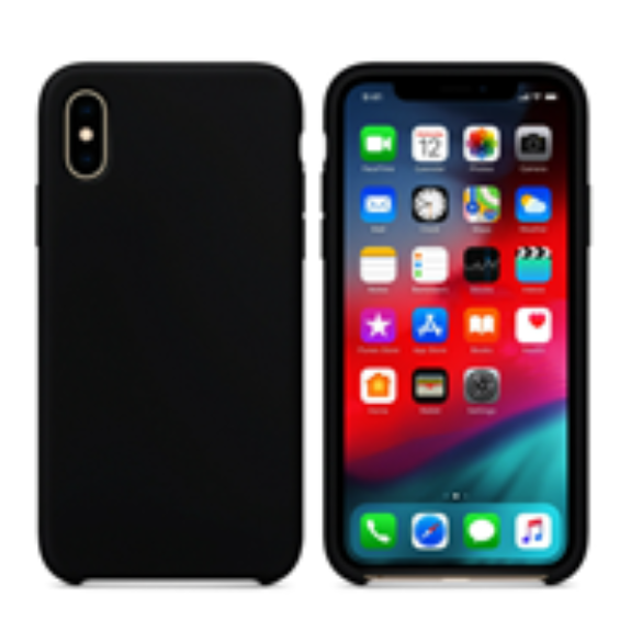 For Silicone Case   12 11 Pro X XR XS MAX 8 7 6 Liquid Rubber Cover--black