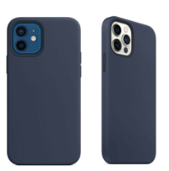For Silicone Case   12 11 Pro X XR XS MAX 8 7 6 Liquid Rubber Cover--dark Navy