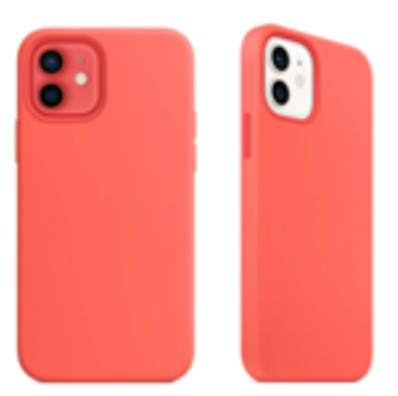 For Silicone Case   12 11 Pro X XR XS MAX 8 7 6 Liquid Rubber Cover--pink Orange