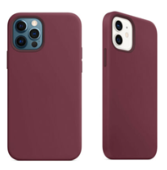 For Silicone Case   12 11 Pro X XR XS MAX 8 7 6 Liquid Rubber Cover--plum