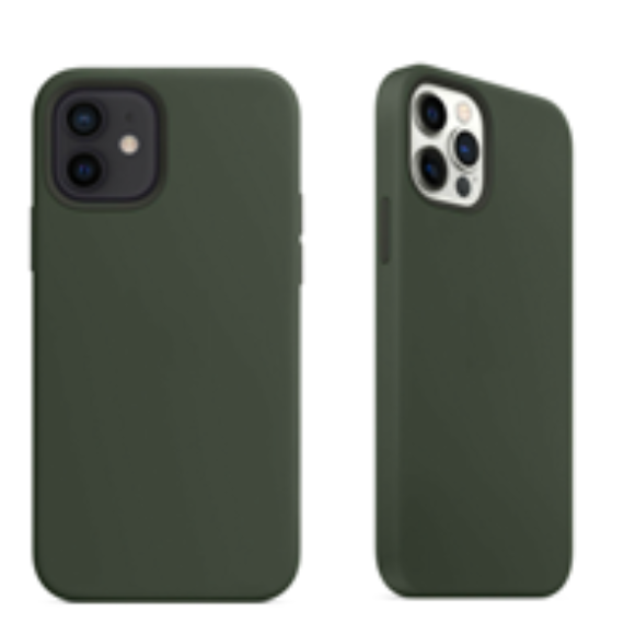 For Silicone Case   12 11 Pro X XR XS MAX 8 7 6 Liquid Rubber Cover--dark Green