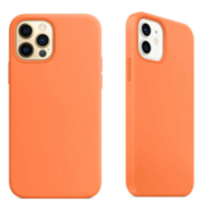 For Silicone Case   12 11 Pro X XR XS MAX 8 7 6 Liquid Rubber Cover--kumquat