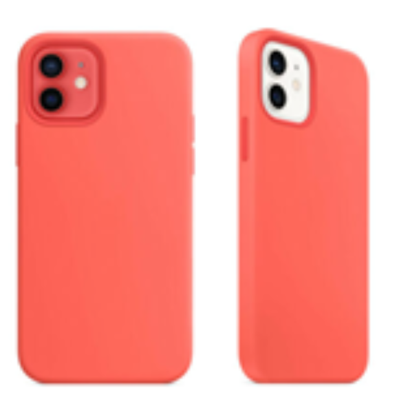 For Silicone Case   12 11 Pro X XR XS MAX 8 7 6 Liquid Rubber Cover--pink Orange