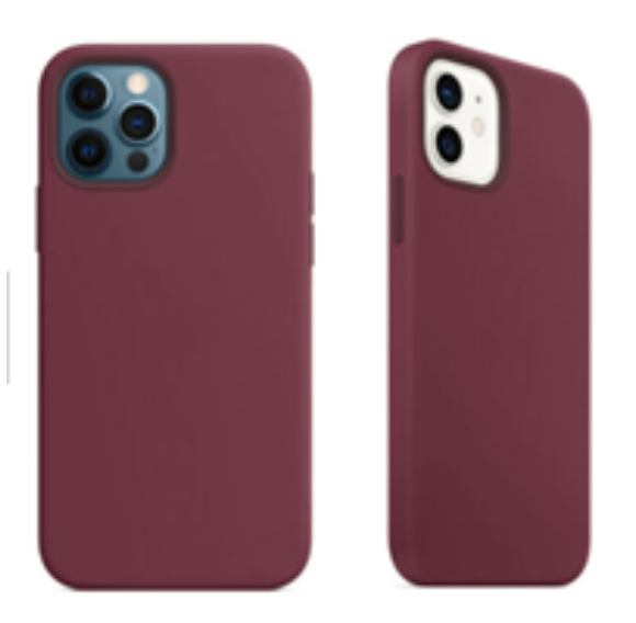 For Silicone Case   12 11 Pro X XR XS MAX 8 7 6 Liquid Rubber Cover--plum