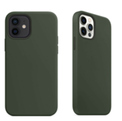 For Silicone Case   12 11 Pro X XR XS MAX 8 7 6 Liquid Rubber Cover--dark Green