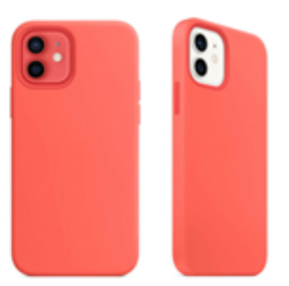 For Silicone Case   12 Liquid Rubber Cover--pink Orange