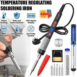 90W Soldering Iron Kit Electronics Welding Irons Solder Tools Adjustable Wire UK