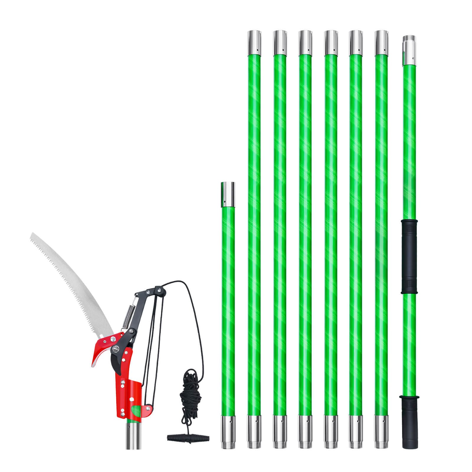 Main product image of Manual Pole Saw & Bypass Pruner, 118-809.3 cm Extendable, 65Mn Steel Blade