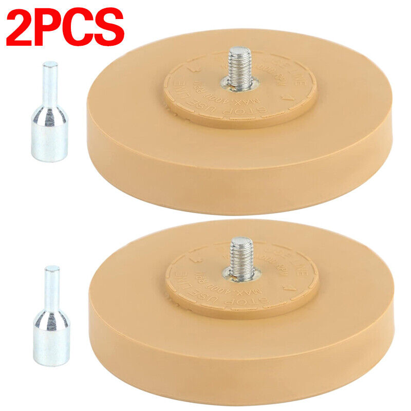 2X CARAMEL WHEEL WITH FREE DRILL ATTACHMENT S509509 RUBBER ERASER 88mm