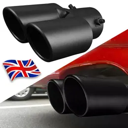 Dual Outlet Exhaust Tip Tail Muffler Tip For 1.4-2.5  Silver Stainless Steel NEW