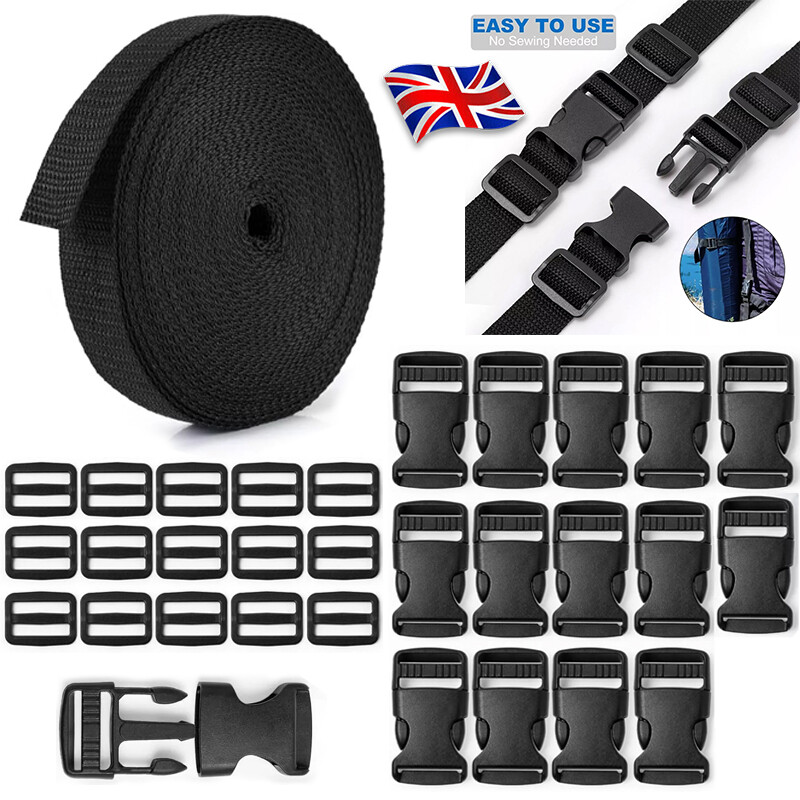 10M Heavy Duty Nylon Webbing Strap Tape-25Mm Wide Backpack Strapping Chest
