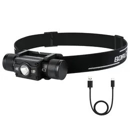 BORUiT LED Head Torch Lamp Light Rechargeable Headlight Headlamp Camping 7 Mode