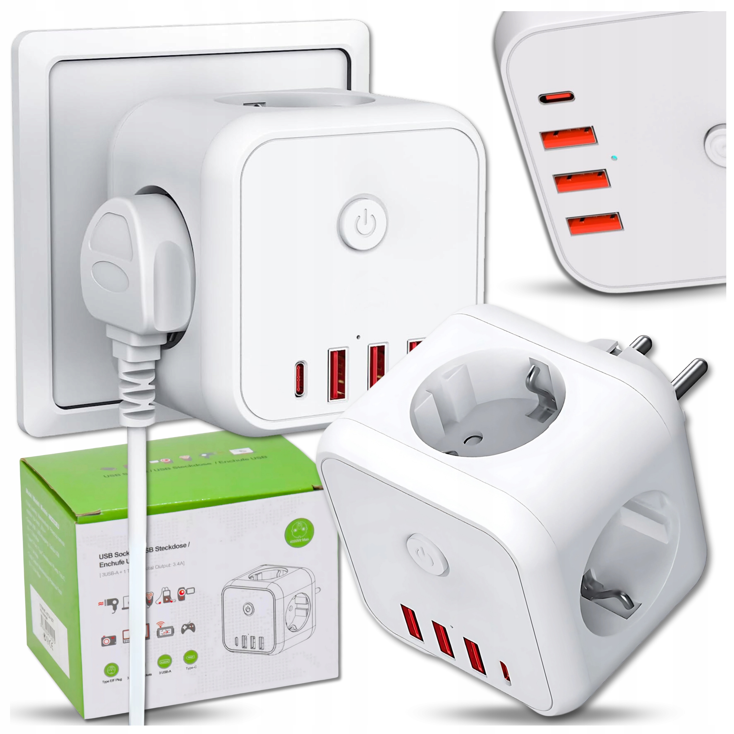 Support pan European shipping--7-in-1 Electrical Socket Adapter 250V 4000W