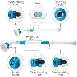Electric Spin Scrubber Turbo Scrub Cleaning Brush Cordless Chargeable 3 Heads