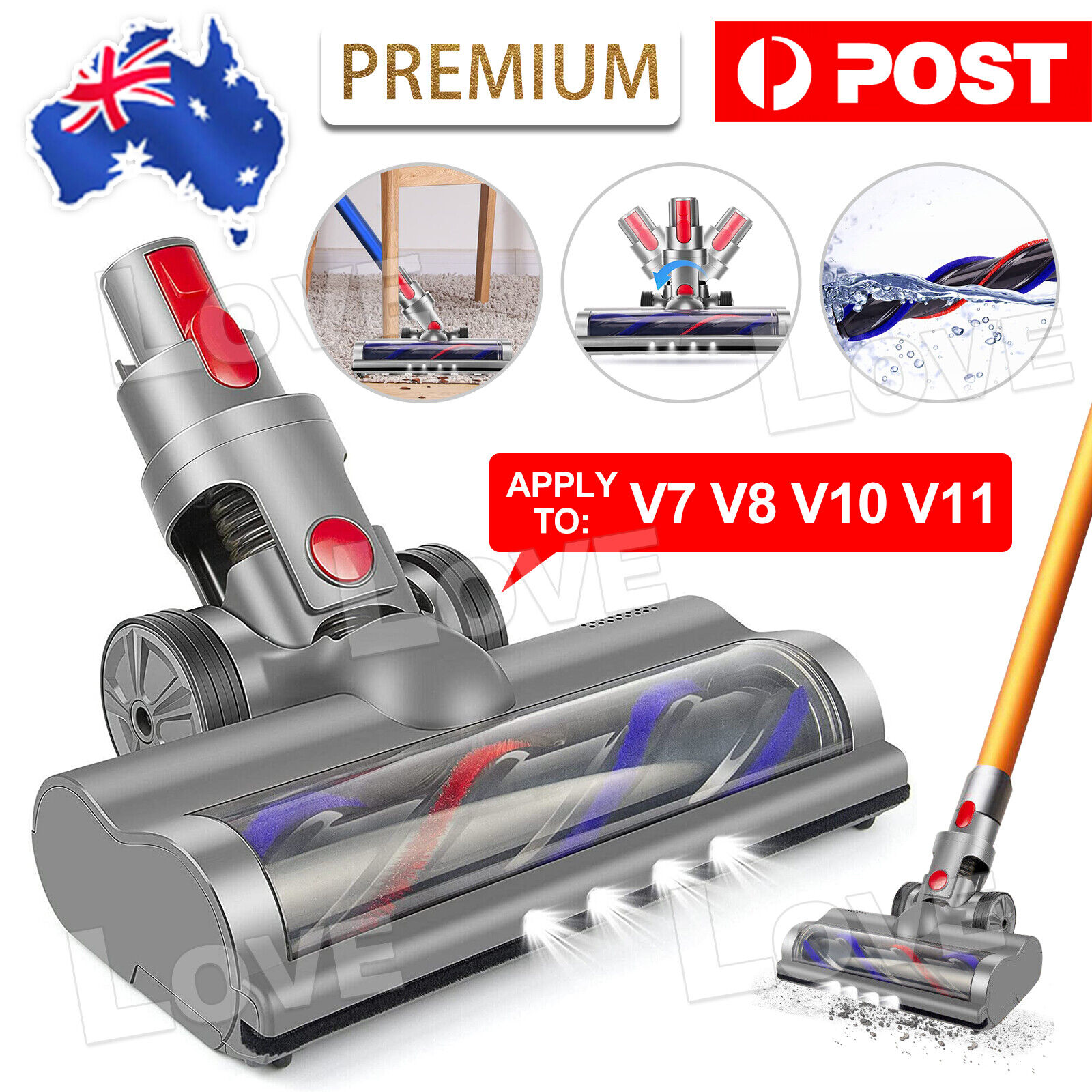 Main product image of Turbo Brush Roller Head Electric Floor Carpet Head LED   V7 V8 V10 V11 V15
