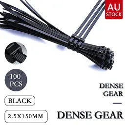 Cable Ties Zip Ties Nylon UV Stabilised 1 0 0pc Bulk Black Cable Tie 150mm X 2.5mm