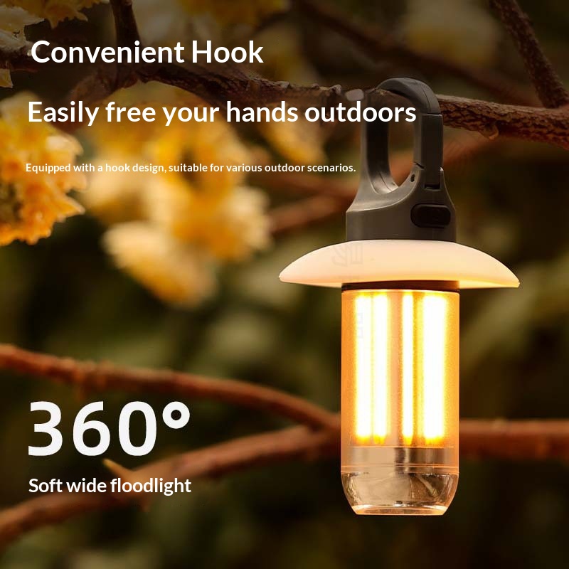 Dual-Source Camping Light With Outdoor Multi-Function Hanging Hook