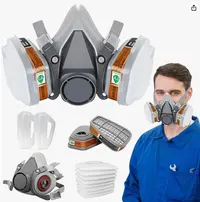 Product image of Half Face Cover Respirator Gas Mask For Industrial Woodworking Painting Sanding Facepiece