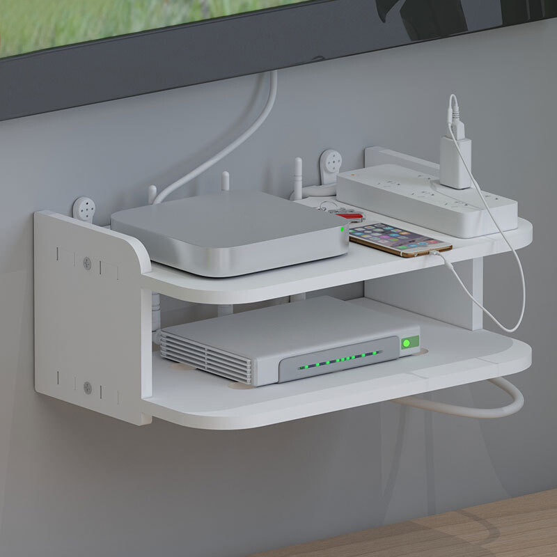 Wall Mount Router Storage Rack Floating Shelf For TV SKY BOX CD DVD Game Console