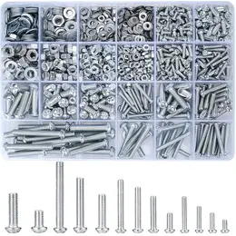 1080 Pcs Screws Bolts And Nuts Assortment Kit Metric Machine Screws Flat Washers M3 M4 M5 M6 Cross Slotted Round Head