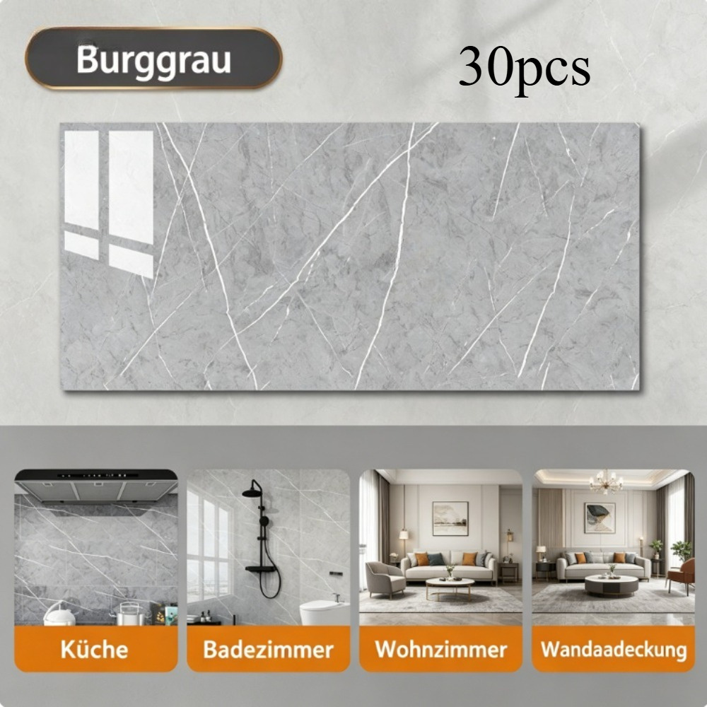 Main product image of 30-Pack Gray Self-Adhesive Tiles, 2mm Thick, 30 x 60 cm
