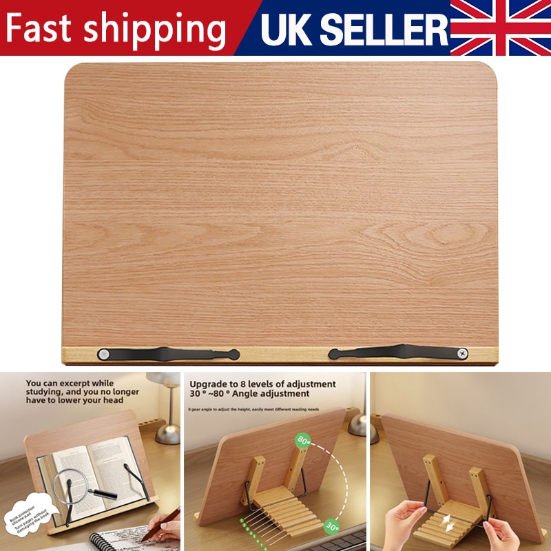 Main product image of Adjustable Wooden Book Stand with Page Clips