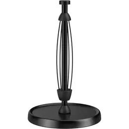 Product image of Black Stainless Steel Paper Towel Holder, Weighted Base, One-Handed Tear, Ratchet Mechanism